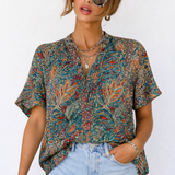 Marina | Puff Sleeve Paisley Blouse