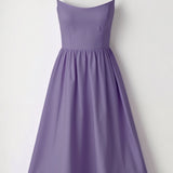 Strappy Midi Dress with Fitted Bodice and Flowing Skirt