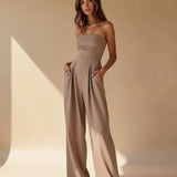 Strapless Wide Leg Elegant Jumpsuit