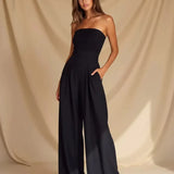 Strapless Wide Leg Elegant Jumpsuit