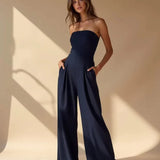 Strapless Wide Leg Elegant Jumpsuit