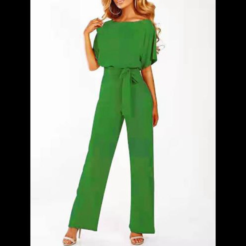 Eleganter Jumpsuit mit Taillengürtel – Figurbetont & Stilvoll