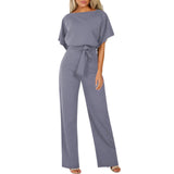 Elegant Belted Wide Leg Jumpsuit