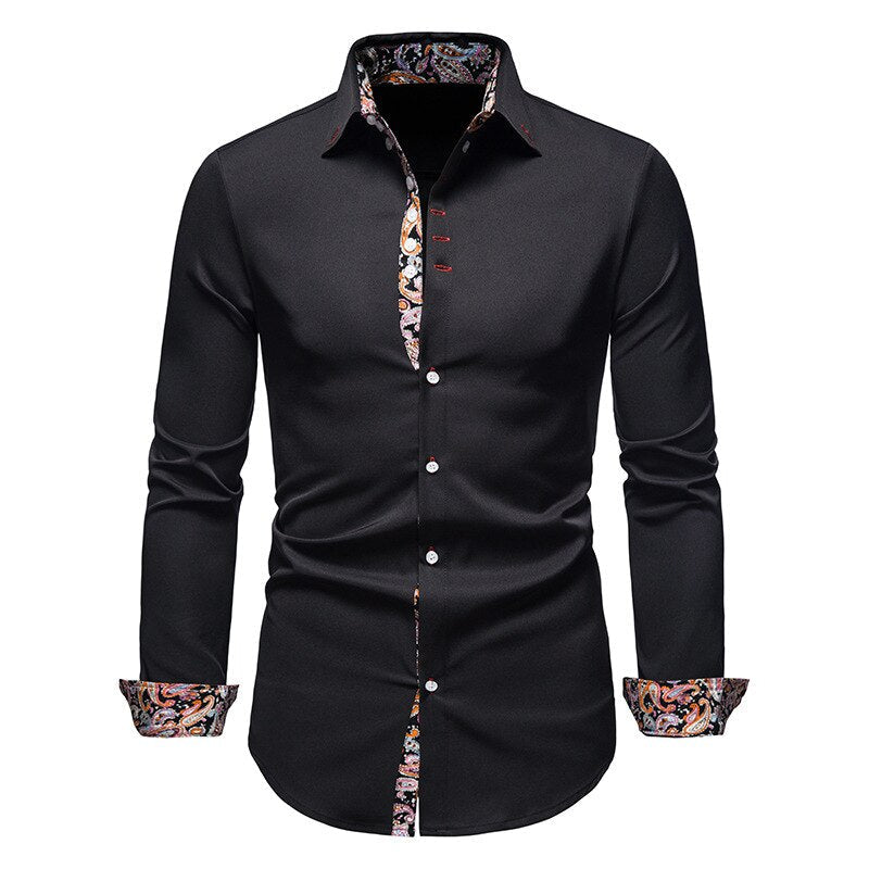 Men’s Slim Fit Contrast Trim Dress Shirt