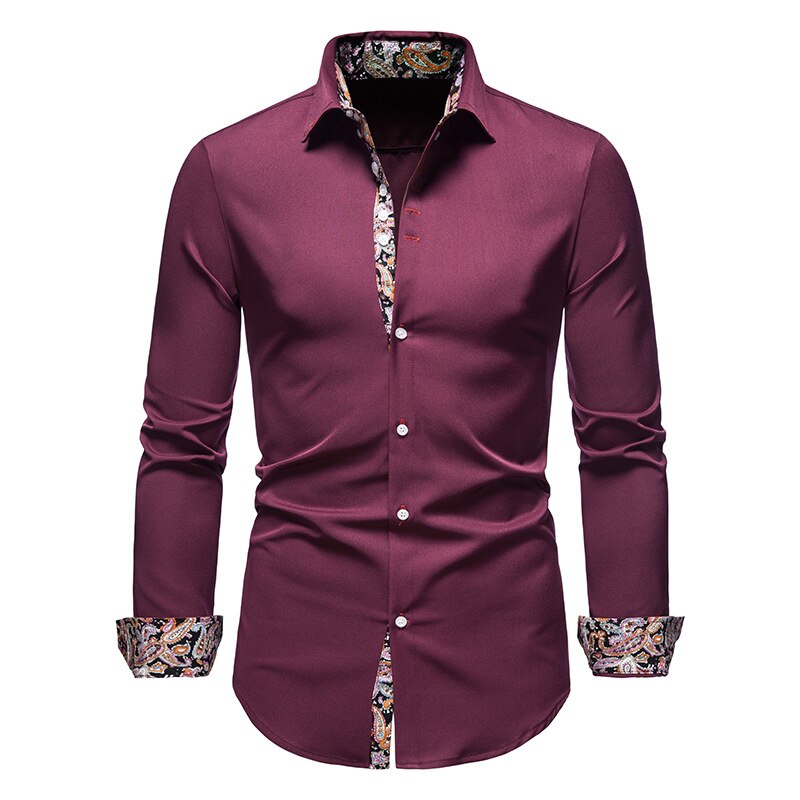 Men’s Slim Fit Contrast Trim Dress Shirt