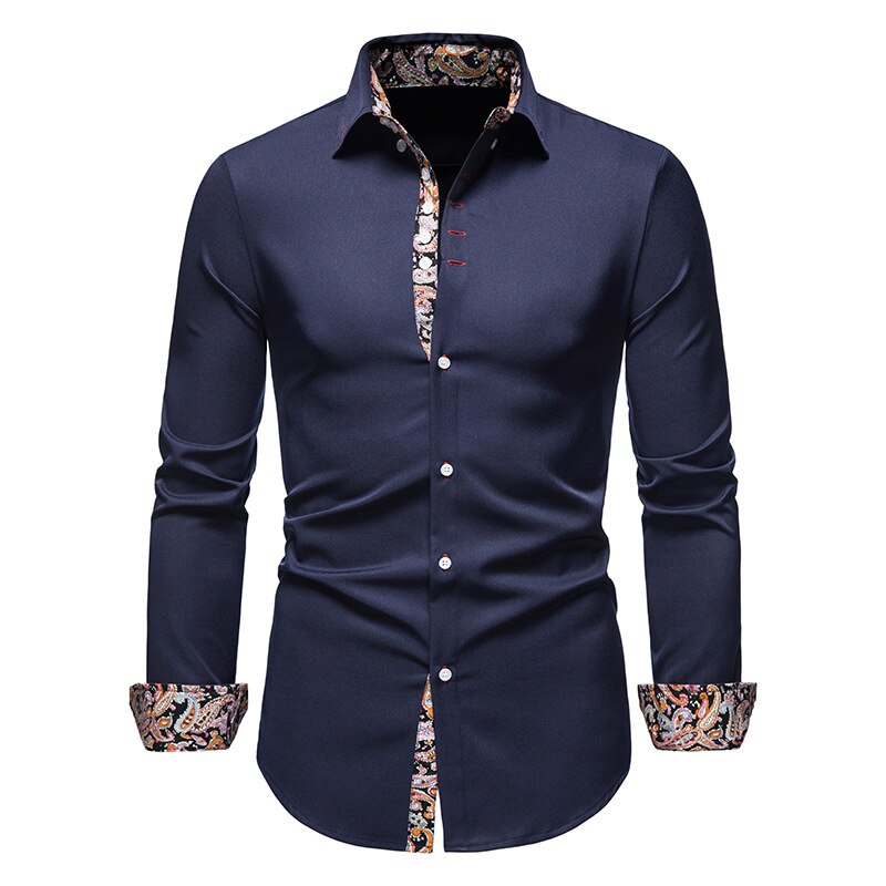 Men’s Slim Fit Contrast Trim Dress Shirt