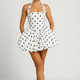 Amelia | Mini halterneck dress with voluminous skirt