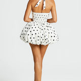 Amelia | Mini halterneck dress with voluminous skirt