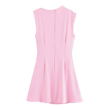 Sleeveless Draped Mini Dress with Elegant Side Detail