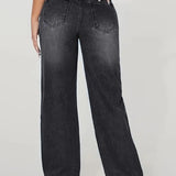 High-Waist Jeans mit Ripped-Details und geradem Bein – Trendiger Casual-Look