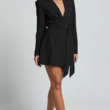 Belted Blazer Mini Dress