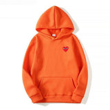 Minimal Heart Embroidered Oversized Hoodie Casual Fit