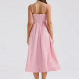 Strapless Bow Detail Midi Dress