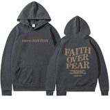 Faith Over Fear Graphic Oversized Hoodie Casual Fit