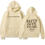 Faith Over Fear Graphic Oversized Hoodie Casual Fit