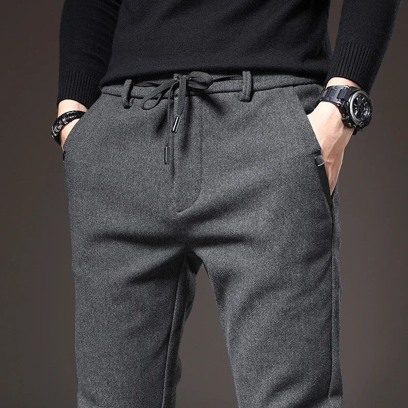 Men’s Slim Fit Elastic Waist Dress Pants