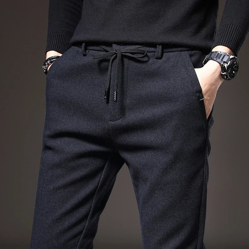 Men’s Slim Fit Elastic Waist Dress Pants