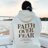 Faith Over Fear Graphic Oversized Hoodie Casual Fit