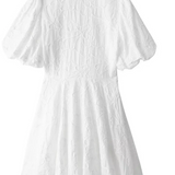 Cerys | White Dress with Embroidered Ruffle Details