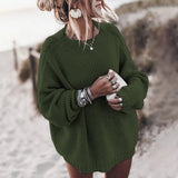 Oversized Batwing Sleeve Knit Sweater Relaxed Fit
