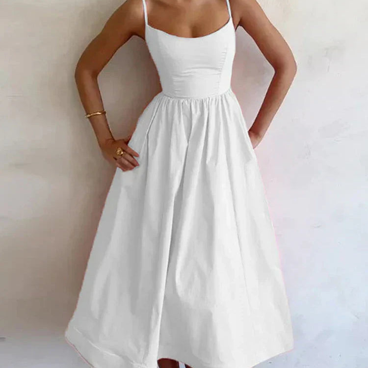 Romantisches A-Linien Kleid in Rosa – Ärmellos & figurbetont mit Vintage-Flair