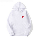 Minimal Heart Embroidered Oversized Hoodie Casual Fit