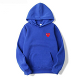 Minimal Heart Embroidered Oversized Hoodie Casual Fit