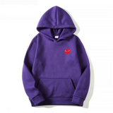 Minimal Heart Embroidered Oversized Hoodie Casual Fit