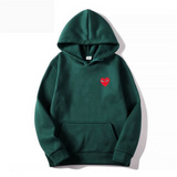 Minimal Heart Embroidered Oversized Hoodie Casual Fit