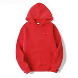 Minimal Heart Embroidered Oversized Hoodie Casual Fit