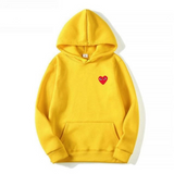 Minimal Heart Embroidered Oversized Hoodie Casual Fit
