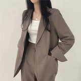 Elegant Tailored Blazer and Wide Leg Pants Suit Set