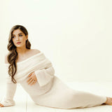 Isolde | Off-Shoulder Long Sleeve Maternity Dress