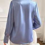 Juliana | Women’s Satin Blouse with Tie Neck