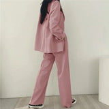 Elegant Tailored Blazer and Wide Leg Pants Suit Set