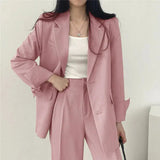 Elegant Tailored Blazer and Wide Leg Pants Suit Set