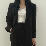 Elegant Tailored Blazer and Wide Leg Pants Suit Set