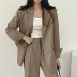 Elegant Tailored Blazer and Wide Leg Pants Suit Set