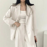 Elegant Tailored Blazer and Wide Leg Pants Suit Set