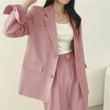 Elegant Tailored Blazer and Wide Leg Pants Suit Set