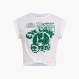 Graphic Cropped T Shirt Casual Street Style Fit