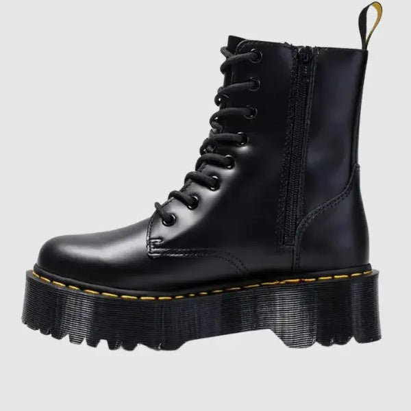 Ella | Elegante Plateaustiefel aus Leder – Stilvolle Schuhe mit Komfort