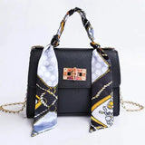 Elegant Scarf Handle Crossbody Handbag