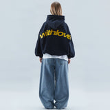 With Love Graphic Oversized Hoodie Casual Street Style