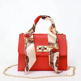 Elegant Scarf Handle Crossbody Handbag