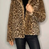 Leopard | Kunstfell-Jacke für den Winter