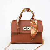 Elegant Scarf Handle Crossbody Handbag