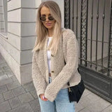 Soft Knit Button Cardigan Cozy Textured Sweater