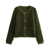 Soft Knit Button Cardigan Cozy Textured Sweater