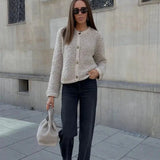 Soft Knit Button Cardigan Cozy Textured Sweater